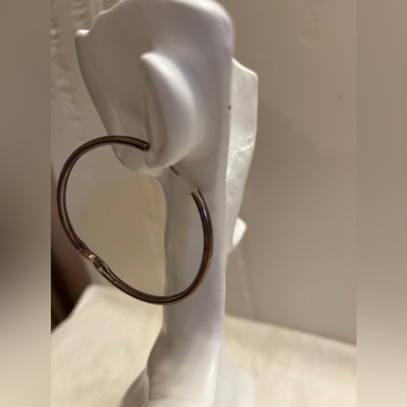 Vintage Silver Hoop Earrings - Picture 4 of 13
